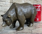 Western Art Miguel Lopez Black Bear Mother Cub Bronze Marble Statue Sculpture