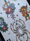 Rare Vintage Dan Higgs Tattoo Flash Production Sheet With Line Work Jesus  Devil