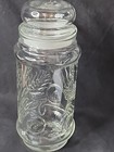Vintage 1982 Planters Mr  Peanut Anchor Hocking Glass Jar Wheat Pattern Airtight