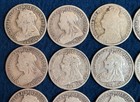 Lot Of 20 Great Britain One Shilling Coins Sterling Silver Circulated 108 Grams