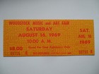 1969 Woodstock Original Unused Ticket_the Who  Jefferson Airplane  Grateful Dead