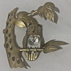 Vintage Mid Century Metal Owl 3d Window - Frig Art 6  Gold Tone Wall Hang Brass