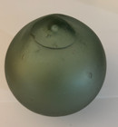 Vintage Green Japanese Hand Blown Glass Fishing Float 3  Makers Mark  3 