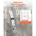 Uimoso Metal Brochure Rack With 10 Pockets For Magazines And Literature Display