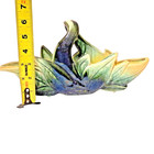 Vintage Studio Art Pottery Leaf Basket Planter Blue Green Reactive Glaze Modern