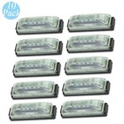 10 Clear   Amber Led Marker Clearance Light 4 x1  W Black Base For Rv Trailer