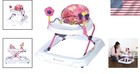 Emily Pink Baby Walker - Three-position Height Adjustment   Wide Base For Safety