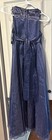 Girls Size 10 Navy Flower Girl Formal Long Dress Little Celina Euc Lace Organza
