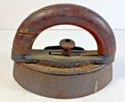 Antique Sad Iron With Detachable Wood Handle Primitive