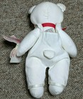 Applause Plush Teddy Bear White From The Heart Lace Red Bow Battenburg Twins Nwt