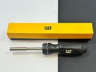 New Cat Caterpillar Usa Black Hard Handle Ratcheting Screwdriver W  5 Bits   Box
