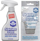 Stainless Steel Cleaner And Polish Spray 16 Oz Plus 1 Microfiber Cleaning Clo   