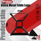 28  Diy Metal Set Of 2 Heavy Duty Table Legs For Office   Dining Desk Black