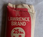 Vintage 25 Lb Lawrence Brand  9 Chilled Lead Shot Red Canvas Bag Design   Nos