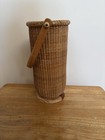 Tall Nantucket Basket W plastic Liner For Flowers  Wine Bottle  Home Decor