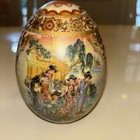Vintage  Japanese Porcelain Hand Painted Egg W  Geisha Ladies