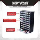 17 5 In  41-compartment Hardware Storage Small Parts Organizer In Black