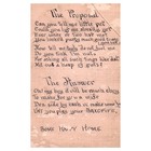 Vintage Original Art Hand Drawn Anthropomorphic Saxophone And Poem Oddity Se4