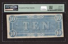 1864 T-68  10 Confederate States Of America Note - Pmg 58 Epq