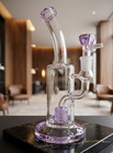 10  Purple Glass Water Pipe Recycler Bong 14mm Bowl Thick Smoking Pipes Hookah