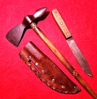 Vintage Spiked Tomahawk Ax Ax With Knife Set