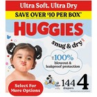 Huggies Snug   Dry Baby Diapers  Size 4  22-37 Lbs   144 Count