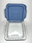 Anchor Hocking 2 Qt  Square 8    Lid Clear Glass Ribbed Casserole Baking Dish