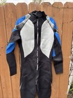Sws Full Length Wet Suit Men   s Black Gray And Blue Zip Up Size Medium Tall