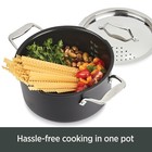 All-clad Ha1 Hard Anodized Nonstick Stockpot  Multi-pot With Strainer 6 Quart   