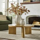 9  Pleated Ceramic Vase Sour Cream - Hearth   Hand    With Magnolia