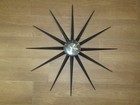 Vtg Mid Century Modern Welby 39  Starburst Sunburst Wall Clock Retro 60 s Windup