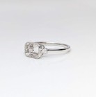 Emerald Cut Semi Mount Ring 925 Sterling Silver East West Milgrain Halo Bezel
