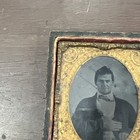 Antique 1840s Daguerreotype Portrait Gentleman Gilded Brass Mat Pre Civil War