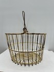 Vintage Farmhouse Wire Egg Basket Yellow Rusty 9 X 14    Solid Decor Practical