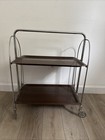 Folding Dessert Trolley Bar Cart French 1970s Vintage By Gerlinol Chrome