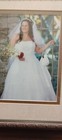 David s Bridal White Strapless Embroidered Ball Gown Wedding Dress Combo     
