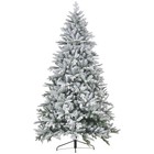 Homcom 8ft Snow Flocked Artificial Christmas Tree  Easy Assembly