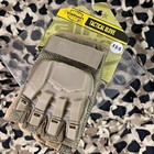New Valken V-tac Half Finger Plastic Back Paintball Gloves - Tan