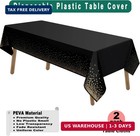 Party Ulyja Gold Polka Dots Confetti Plastic Tablecloths 2 Pack Black Disposable