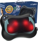 Zyllion Shiatsu Cordless Heat Pillow Massager 2 Speed Rechargeable For Back neck