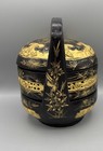 Chinese Peranakan Wedding Basket Antique Black   Gold
