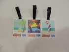 Set Of 3 Carnival Cruise Rubber Luggage Tags Surfboard Sunset Sandcastle New