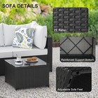 White Patio Furniture Set Outdoor Sectional Sofa With Table Rattan Wicker Couch
