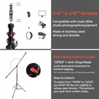 Photography Light Stand W  Boom Arm 3-in-1 Heavy Duty Aluminum Alloy 12 5ft