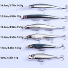 6pcs Minnow Fishing Lures Artificial Bait Plastic Silver Hard Bait Kit