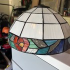 Tiffany Style Stained Glass Lamp Shade Floral 11 5   x6 5    Slightly Used
