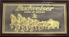 Budweiser Beer 1999 Clydesdales Bar Smoked Mirror Gold Brew  Glass 24x14  8846