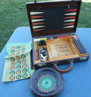 Bakelite Roulette Wheel End Of Day Color 8  Set Case Chips Catalin Lowe Mfg