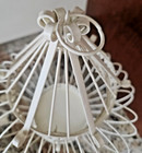 Metal Wrought Iron Hanging Flower Planter Basket Rustic Antique White 14  
