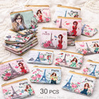 Wholesale Closeout 30 Pc Paris Printed Wallet Wristlet Purse Make Up Pencil Bag